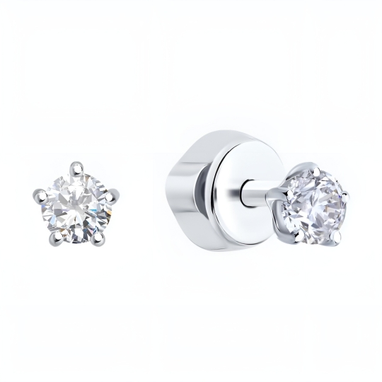 Серьги из золота с фианитами