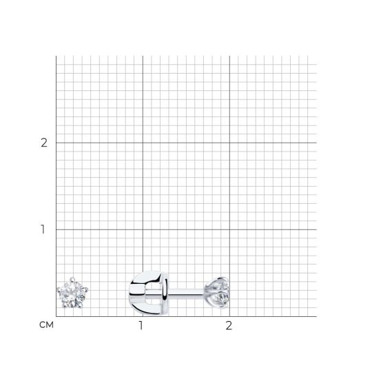 Серьги из золота с фианитами