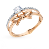 Кольцо из золота с фианитами