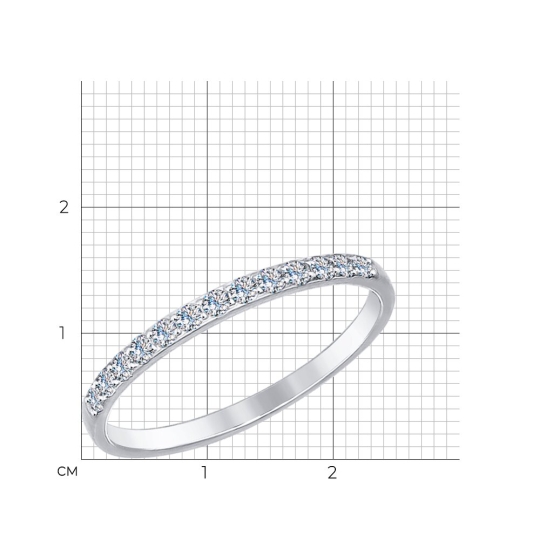 Кольцо из белого золота с фианитами 