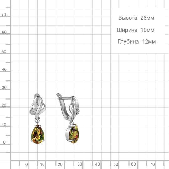 Серьги из серебра с эмалью