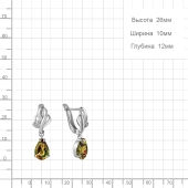 Серьги из серебра с султанитами и фианитами