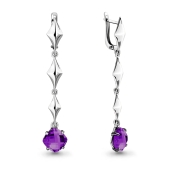 Серьги из серебра с аметистами