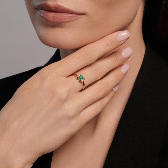 Кольцо из белого золота с бриллиантами