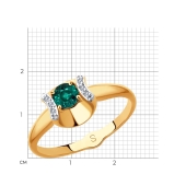 Кольцо из золота с бриллиантами и изумрудом