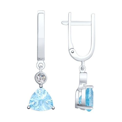 Серьги из серебра с чернением и хризоколлами