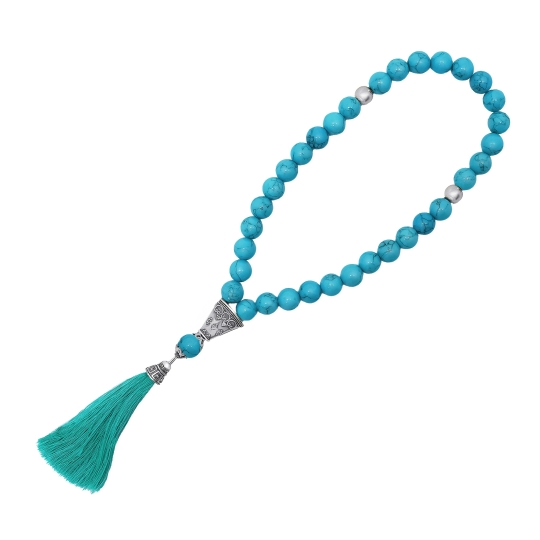 Чётки из агата с серебряными вставками