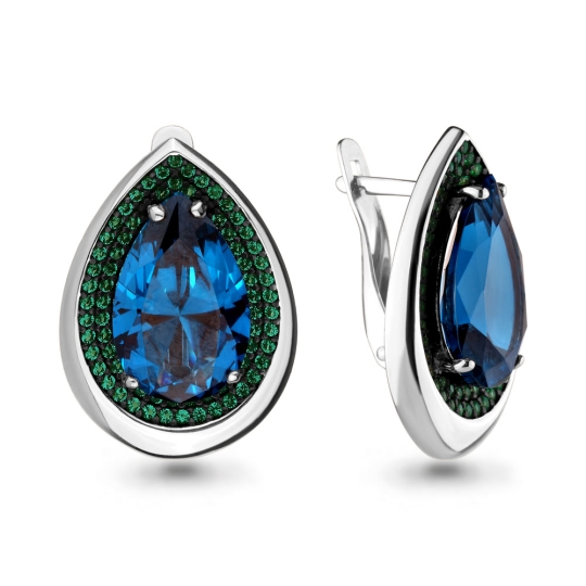 Серьги из серебра с янтарем