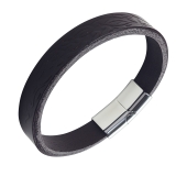 Браслет из кожи со вставками из стали