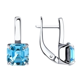 Серьги из серебра с фианитами