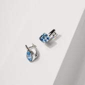 Серьги из серебра с фианитами