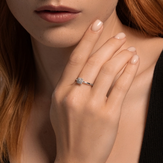 Кольцо из золота с фианитами