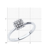 Кольцо из белого золота с бриллиантами