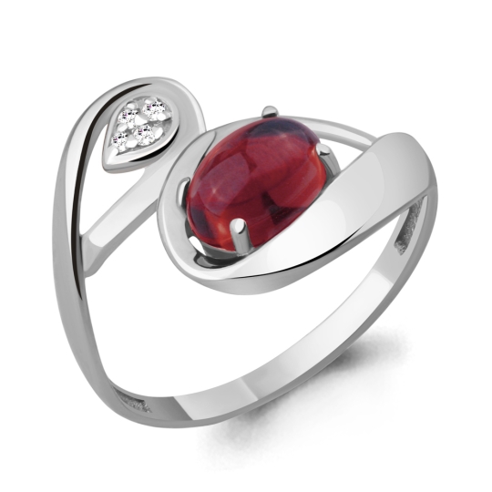 Кольцо из серебра с фианитами