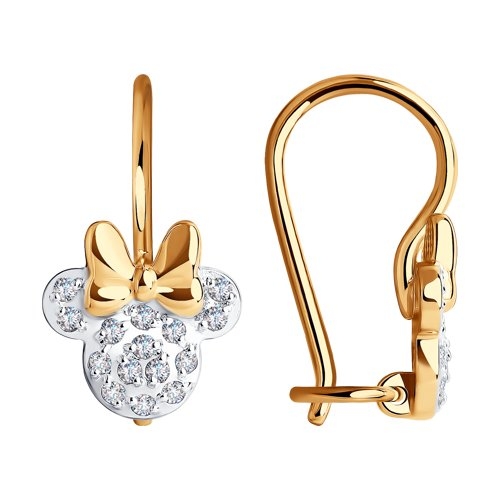 Серьги из золота с жемчугом и фианитами