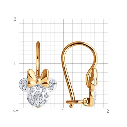 Серьги из золота с жемчугом и фианитами