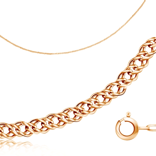 Цепь из золота плетения "Двойной ромб"