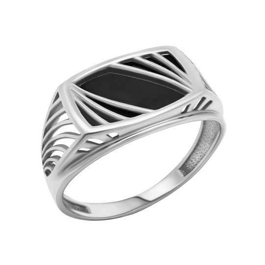 Кольцо из серебра с золотой вставкой и бриллиантом