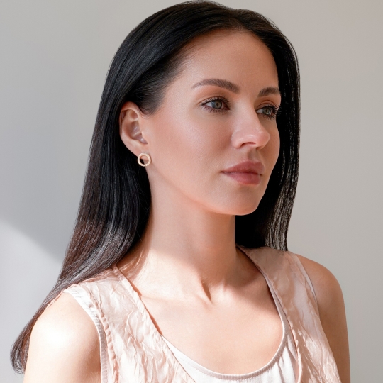 Серьги из золота с фианитами