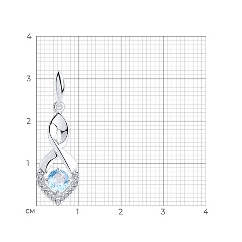 Подвеска из серебра с аметистом и фианитами
