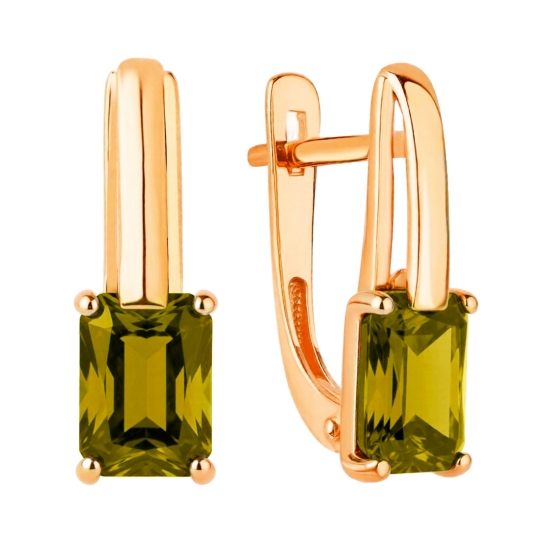 Серьги из золота с гранатами