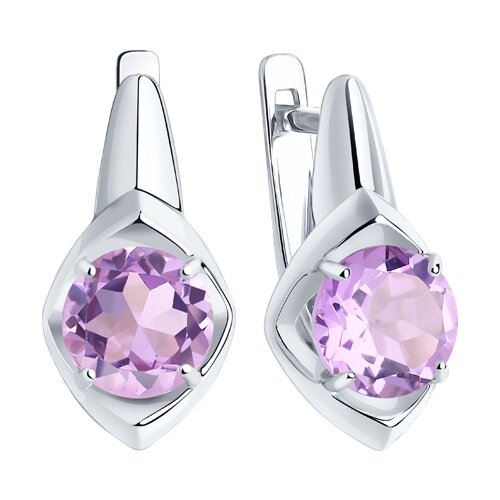 Серьги из серебра с фианитами