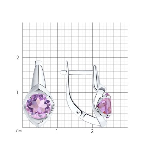 Серьги из серебра с аметистами
