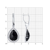 Серьги из серебра с агатами и фианитами