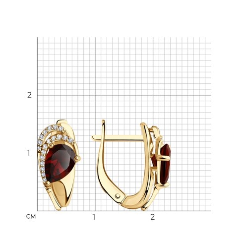 Серьги-пусеты из серебра с фианитами