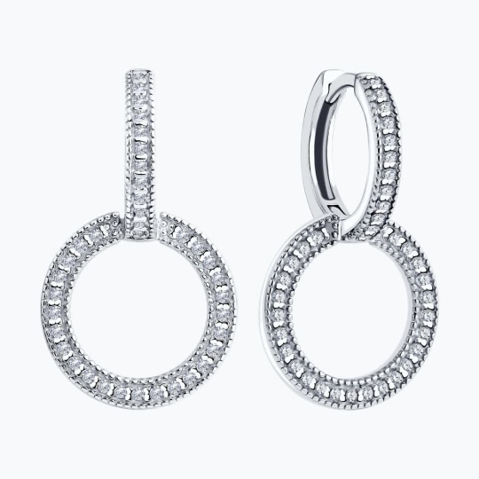 Серьги из серебра с гранатами