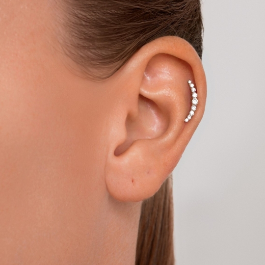 Пирсинг из золота с фианитами