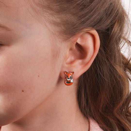 Серьги из серебра с аметистами и фианитами 