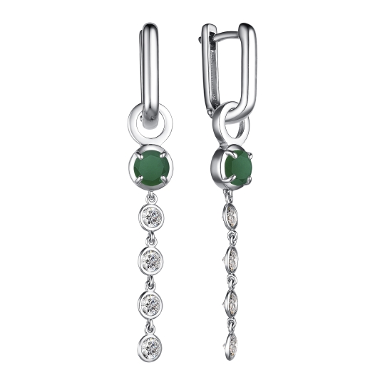 Серьги из серебра с фианитами