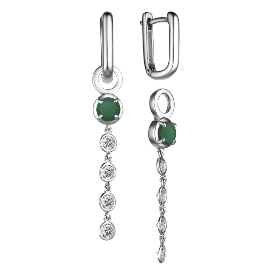 Серьги из серебра с фианитами