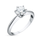 Кольцо из белого золота с бриллиантом 0,7 ct