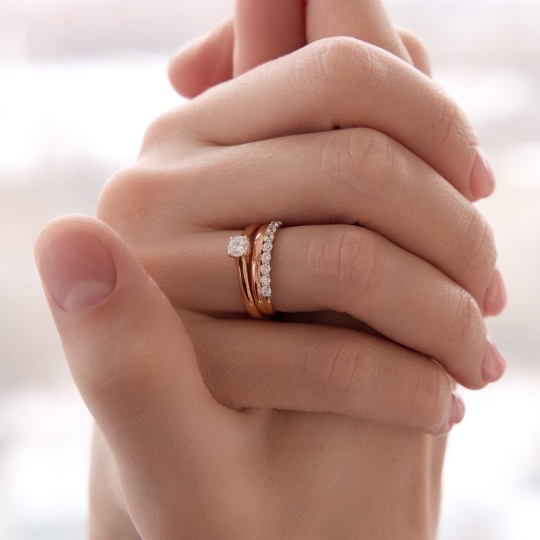 Кольцо из золота с бриллиантом 0,3 ct