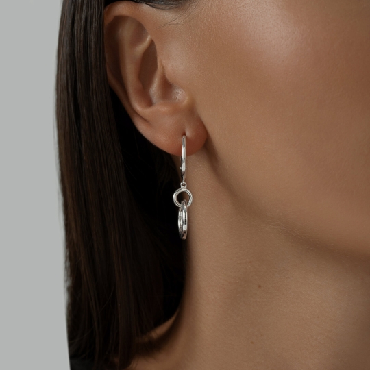 Серьги из серебра с фианитами