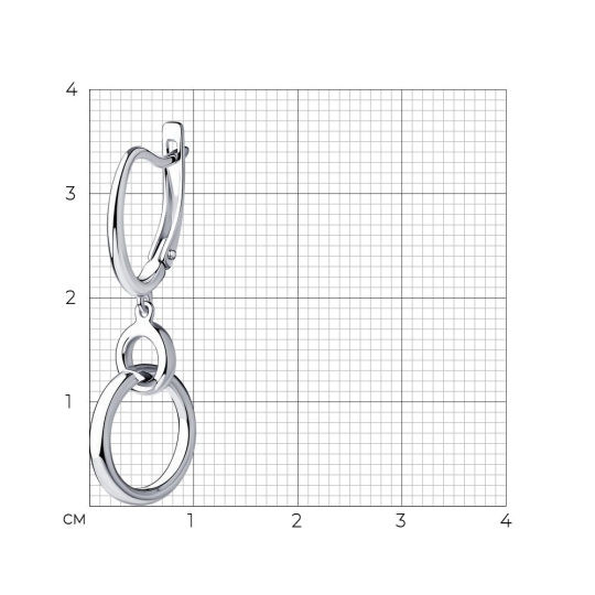 Серьги из серебра с фианитами