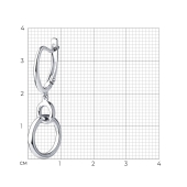 Одиночная серьга из серебра