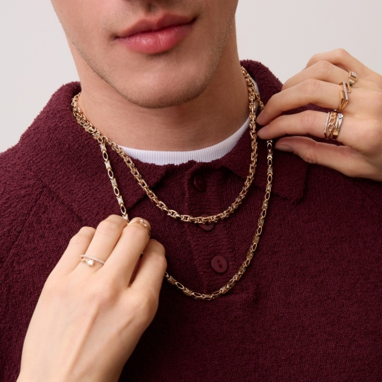 Цепь из золота плетения "Бисмарк" 