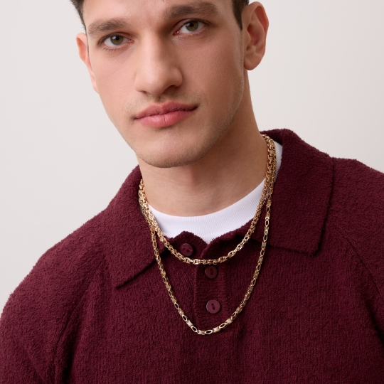 Цепь из золота плетения "Бисмарк" 