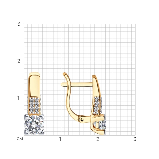 Серьги из серебра с фианитами 