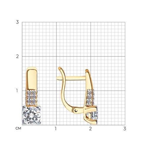 Серьги из серебра с фианитами 