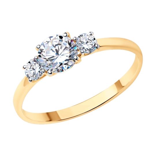 Кольцо из серебра с фианитом