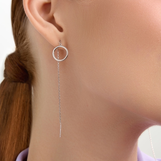 Серьги из серебра с ониксом