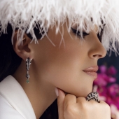 Кольцо из белого золота с бриллиантами