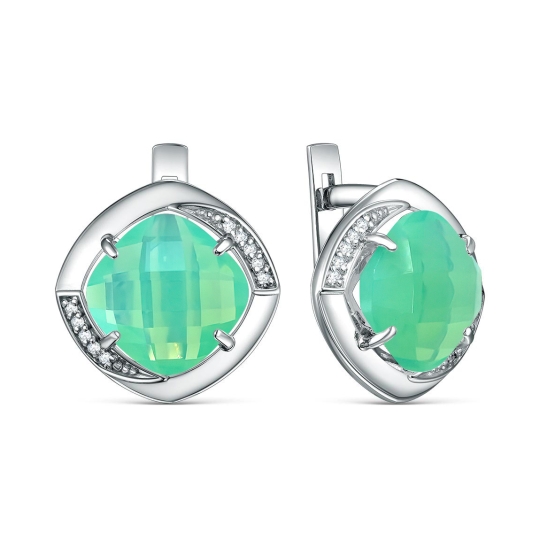 Серьги из серебра с фианитами