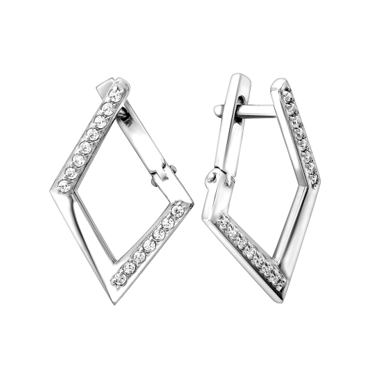 Серьги из серебра с фианитами Серьги из серебра с фианитами