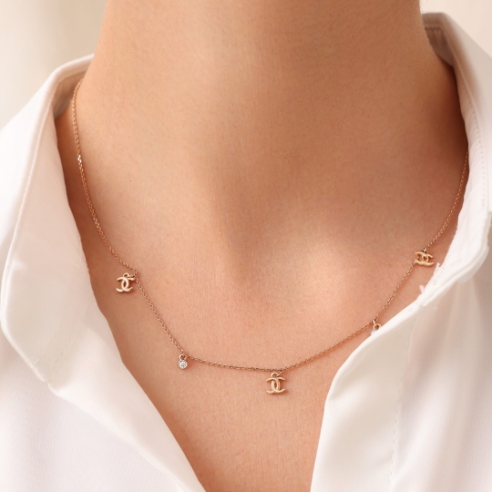 Колье из золота с фианитами