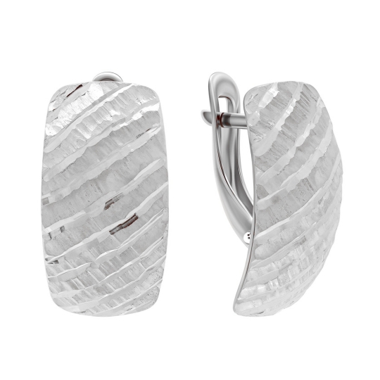 Серьги из серебра с фианитами